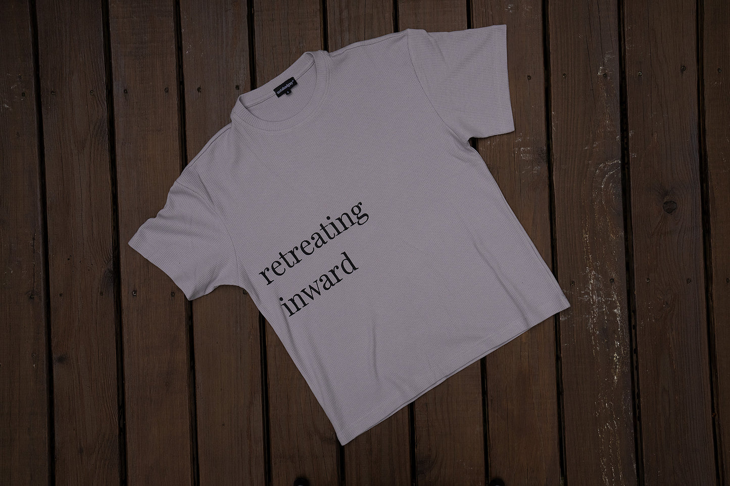 “retreating inward” waffle t-shirt